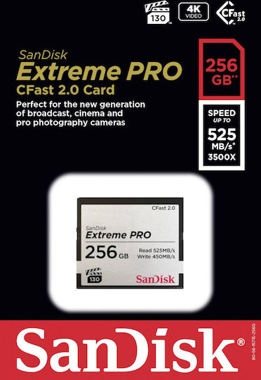 Sandisk Extreme Pro CFast 256GB 525MB/s