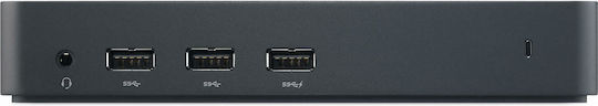 Dell Triple Video D3100 USB-A Docking Station με HDMI 4K Ethernet και συνδεση 3 Οθονών Μαύρο