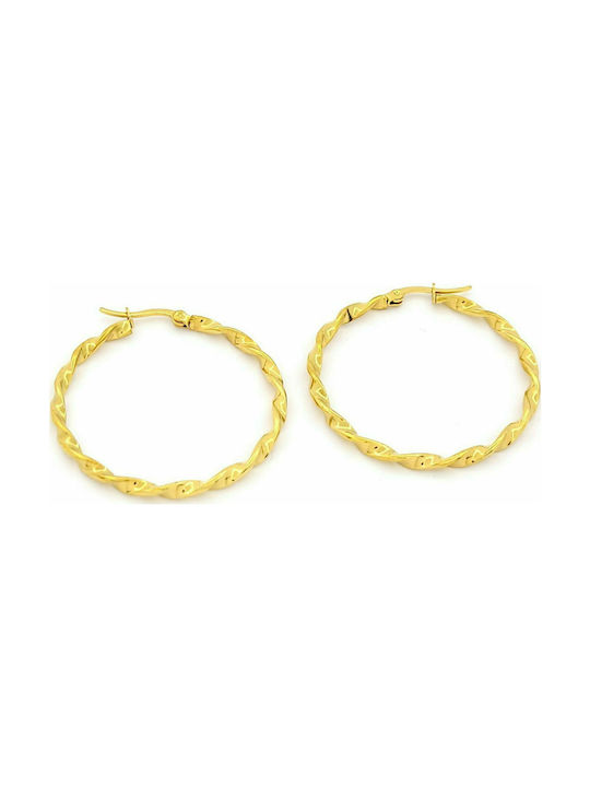 Puppis Earrings Hoops made of Steel Gold Plated PUW91860G