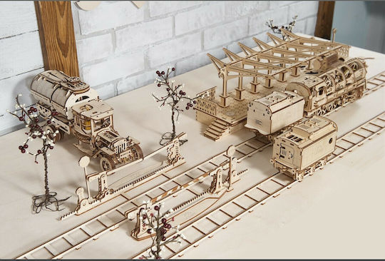 Ugears Παιχνίδι Κατασκευών Ξύλινo Rail Crossing για Παιδιά 8+ Ετών