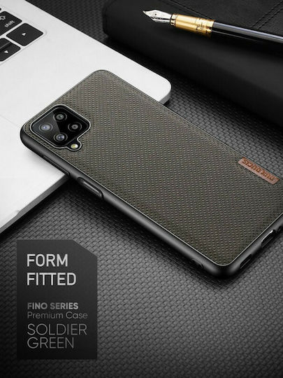 Dux Ducis Fino Back Cover Σιλικόνης / Υφασμάτινο με Λουράκι Χακί (Galaxy A12)