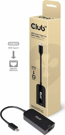 Club3D CAC-1520 USB-C Адаптер за Мрежа с Проводниково Свързване Ethernet