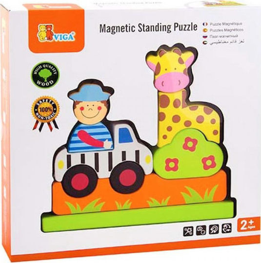 Viga Toys Μαγνητικό Παιχνίδι Κατασκευών Ζωολογικός Κήπος για Παιδιά 2+ Ετών 59702