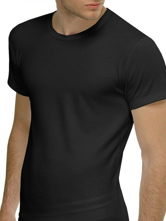 Helios -00 Bluza termica pentru barbati cu maneci scurte Negru