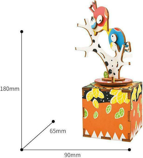 Robotime Wooden Construction Toy Diy Music Box Birds On Tree