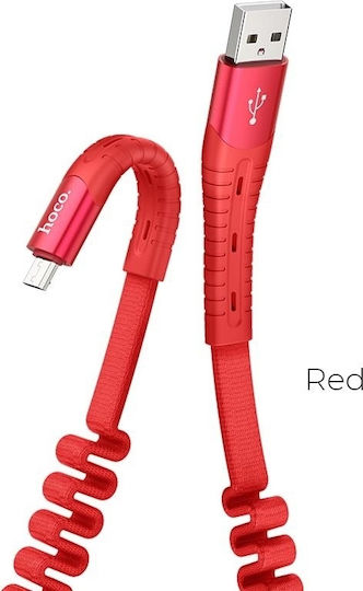 Hoco Flat USB 2.0 to micro USB Cable Κόκκινο 1.2m (U78)