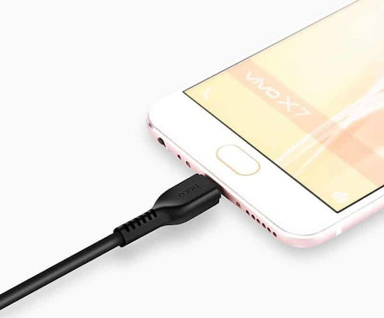Hoco Regular USB 2.0 to micro USB Cable Μαύρο 1m (X20 Flash)