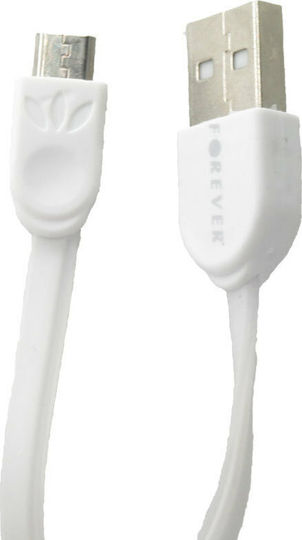 Forever Flat USB 2.0 to micro USB Cable White 1m (T_0012041)