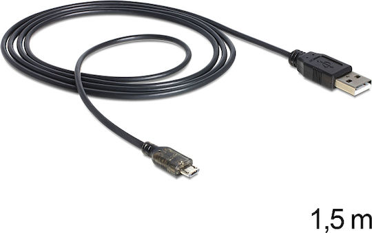 DeLock Regular USB 2.0 to micro USB Cable Μαύρο 1.5m (83272)