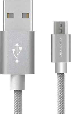 Jellico Braided USB 2.0 to micro USB Cable Ασημί 1m (GS-10)
