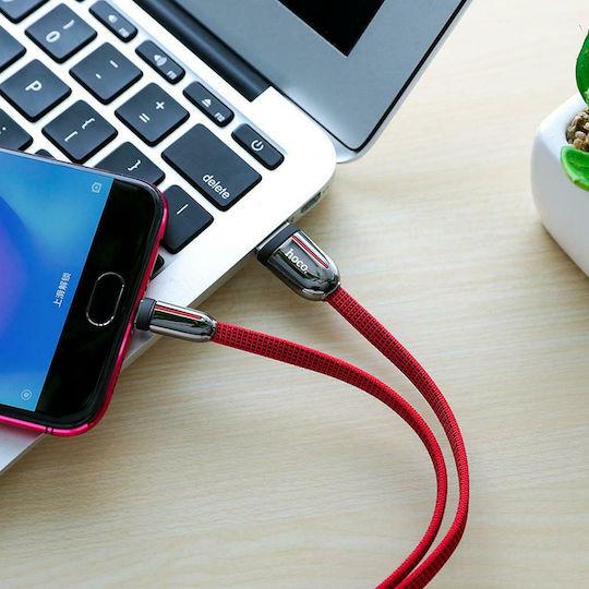 Hoco U74 Grand Braided USB 2.0 spre micro USB Cablu Roșu 1.2m (HC-U74MRD) 1buc