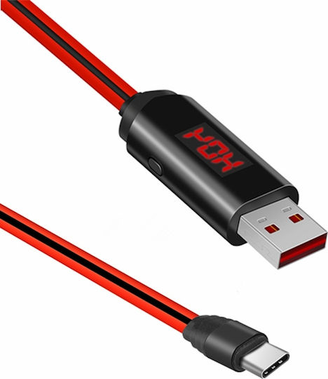 Hoco U29 LED Regular USB 2.0 to micro USB Cable Κόκκινο 1m (HOC-U29m-R) 1τμχ
