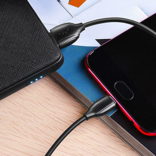 Borofone Regular USB 2.0 to micro USB Cable Μαύρο 1m (Benefit)