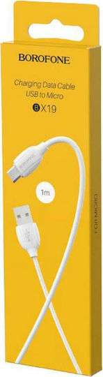 Borofone Regular USB 2.0 to micro USB Cable Λευκό 1m (Benefit)