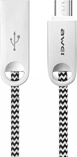 Awei CL-30 Braided USB 2.0 spre micro USB Cablu Gri 1m 1buc