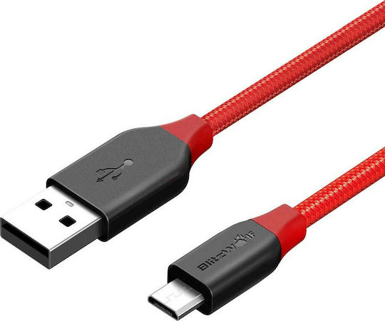 BlitzWolf Плетена USB 2.0 до микро USB кабел Червен 1м (BW-MC4) 1бр