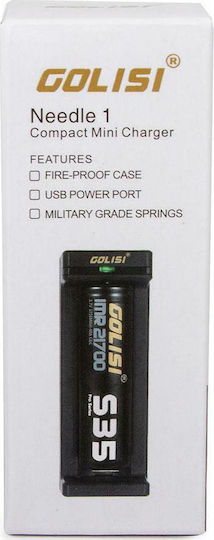 Golisi Needle 2 USB Φορτιστής 2 Μπαταριών Li-ion Μεγέθους 18650