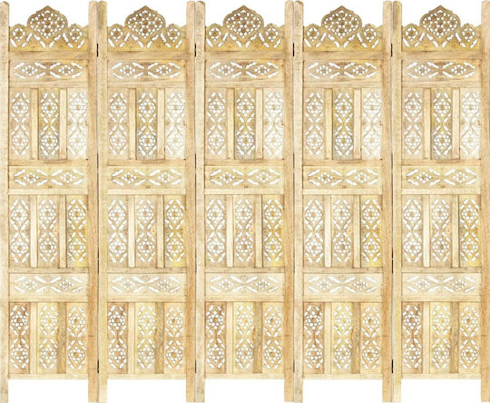 vidaXL Διακοσμητικό Παραβάν Ξύλινο με 5 Φύλλα 200x165cm vidaXL Διακοσμητικό Παραβάν Ξύλινο με 5 Φύλλα 200x165cm
