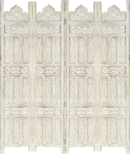 vidaXL Dekorativer Raumteiler Hölzernes mit 4 Paneelen 160x165cm
