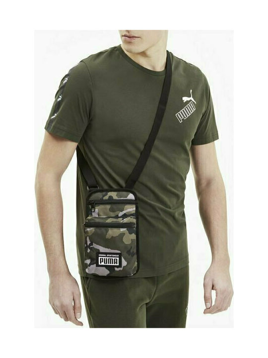 Puma Fabric Shoulder / Crossbody Bag Academy Portable with Zipper & Adjustable Strap Khaki 25cm