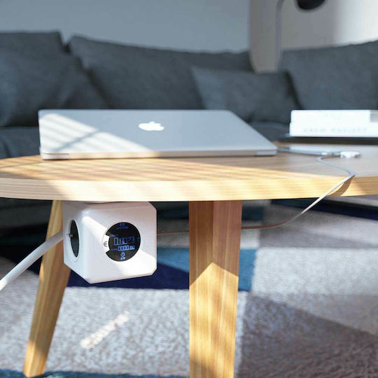 Allocacoc Extended Monitor PowerCube 4 Позиции с Превключвател и Кабел 1.5м Сив