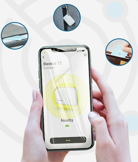 Baseus T2 Bluetooth Tracker Ροζ με Εντοπισμό Smartphone