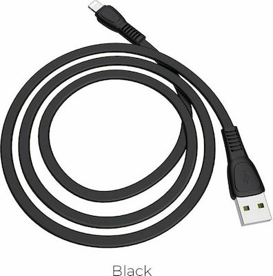 Hoco Flat USB to Lightning Cable Μαύρο 1m (X40 Noah)