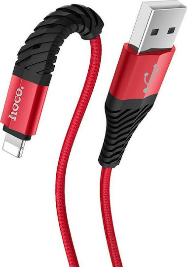 Hoco Braided USB to Lightning Cable Κόκκινο 1m (X38)