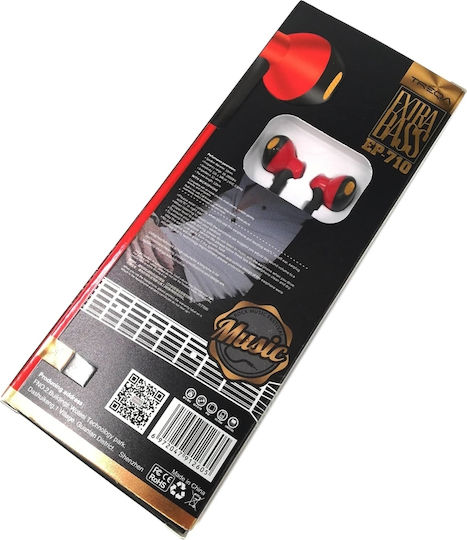 Treqa EP-710 Handsfree cu două căști cu mufă 3.5mm Roșu