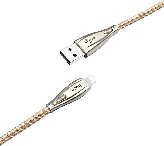 Hoco Stainless USB to Lightning Cable Χρυσό 1.2m (U56)