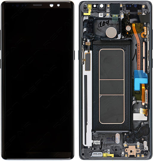 Samsung Екран със Сензорен Механизъм и Рамка за Galaxy Note 8 (Черен)