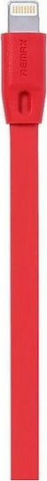 Remax Full Speed RC-001i Flach USB-A zu Lightning Kabel Rot 2m