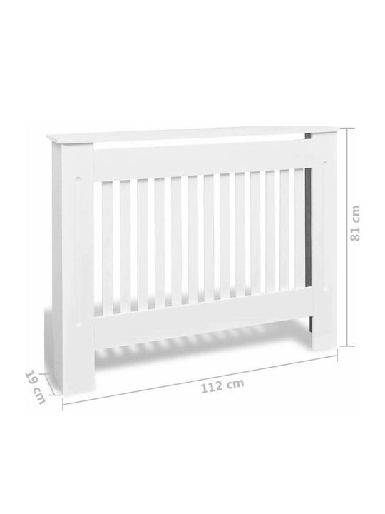 vidaXL Калориферен Капак от MDF Бял 112x19x81см 2 Бройки