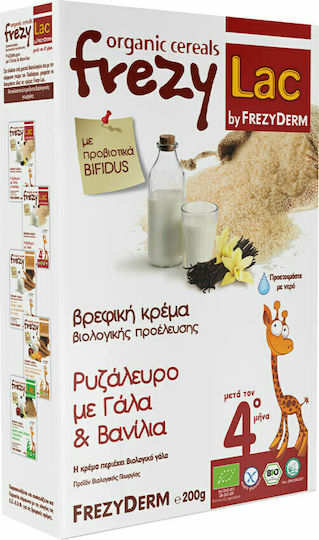 Frezyderm Baby Cream Rice flour with milk, with Flavor Vanilla No Added Sugar 200gr for 4+ Months