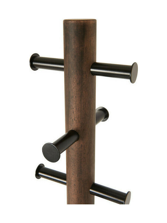 Umbra Wooden Coat Rack Black/ Walnut Pillar 39.7x39.7x167.6cm