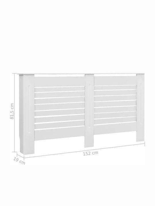 vidaXL Κάλυμμα Καλοριφέρ από MDF Λευκό 152x19x81.5cm