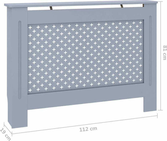vidaXL Gray MDF Radiator Cover 112x19x81cm