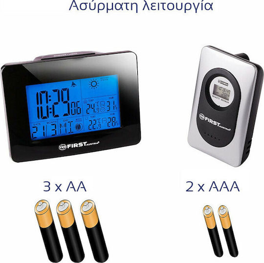 First Austria FA-2461-BA Wireless Digital Weather Station Tabletop / Wall Mounted Black