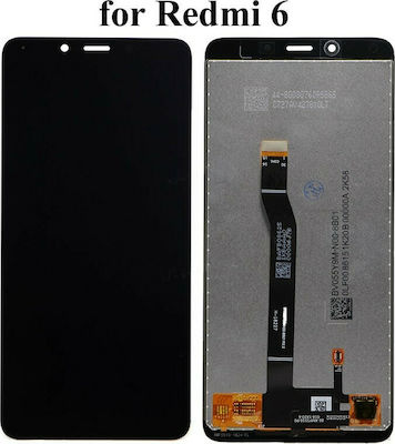 Mobile Phone Screen Replacement with Touch Mechanism for Redmi 6 (Black)