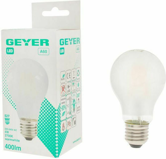 Geyer LED Bulb 4W for Socket E27 and Shape A60 Natural White 400lm