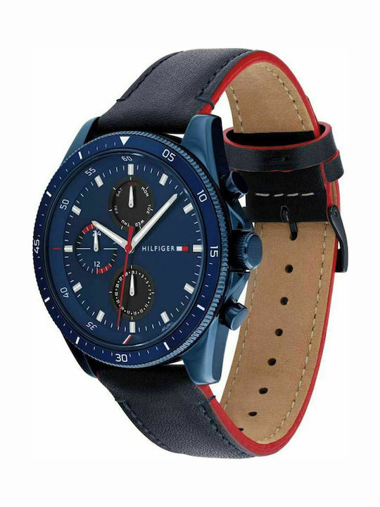 Tommy Hilfiger Parker Men's Watch 44mm Battery with Brown Leather Strap