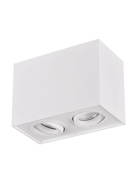 Trio Lighting Biscuit Double Spot with Socket GU10 in White Color