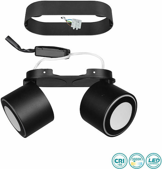 Trio Lighting Taurus Double LED Warm White Spot in Black Color Trio Lighting Taurus Double LED Warm White Spot in Black Color