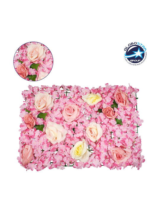 GloboStar Artificial Foliage Panel Rose with Hydrangea 60x40cm