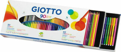 Giotto Stilnovo & Turbo Color Colouring Set 90pcs Σετ Ξυλομπογιές και Μαρκαδόροι 90τμχ