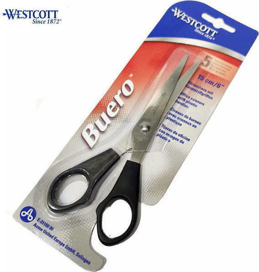 Westcott Buero E-31160 Scissors 15cm with Stainless Steel Blade Black