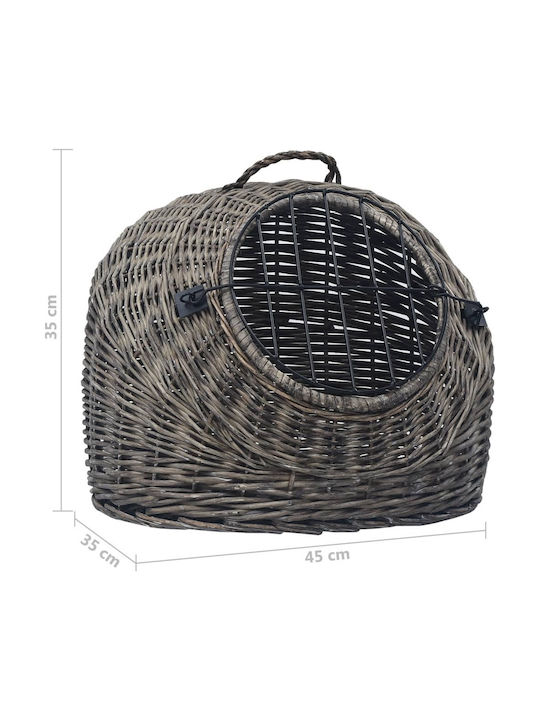 vidaXL Κλουβί Μεταφοράς Γάτας 35x35x45εκ. Γκρι