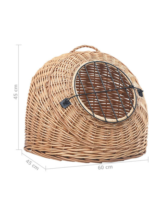 vidaXL Cușcă de transport pisici 45x45x60cm Maro