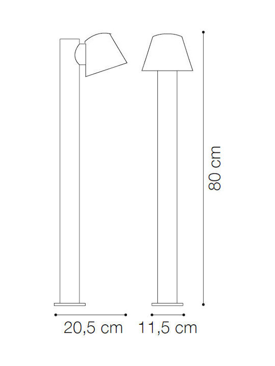 Ideal Lux Gas PT1 Outdoor Floor Lamp Small Post 35W 80x20.5x11.5cm Ideal Lux Gas PT1 Outdoor Floor Lamp Small Post 35W 80x20.5x11.5cm