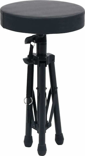 vidaXL Drum Throne Ρυθμιζόμενο Black Υ47.5-62cm